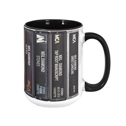Neil Diamond Albums Cassette Retro Collection Accent Mug