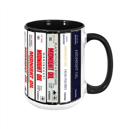 Midnight Oil Albums Cassette Collection Retro Accent Mug