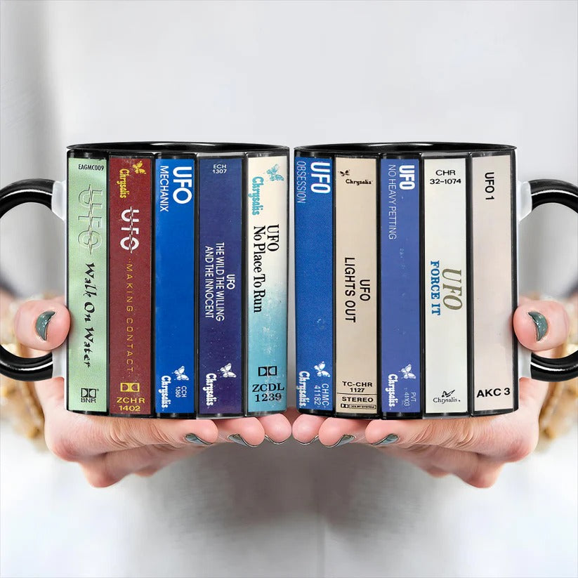 UFO Albums Cassette Collection Retro Accent Mug