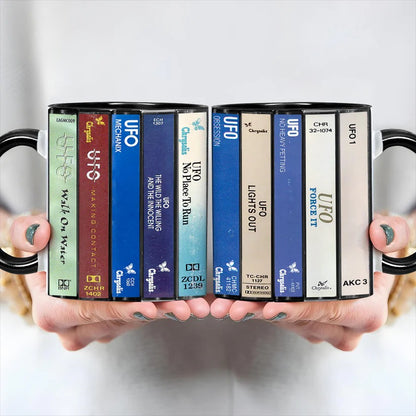 UFO Albums Cassette Collection Retro Accent Mug