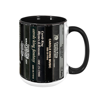 Carole King Albums Cassette Collection Retro Accent Mug