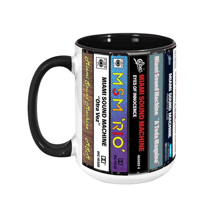 Miami Sound Machine Albums Cassette Collection Retro Accent Mug