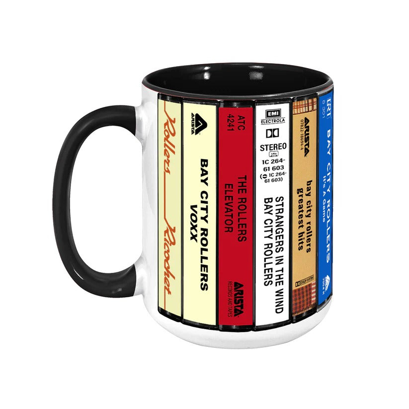 Bay City Rollers Albums Cassette Collection Retro Accent Mug