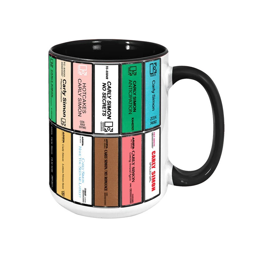 Carly Simon Albums Cassette Collection Retro Accent Mug
