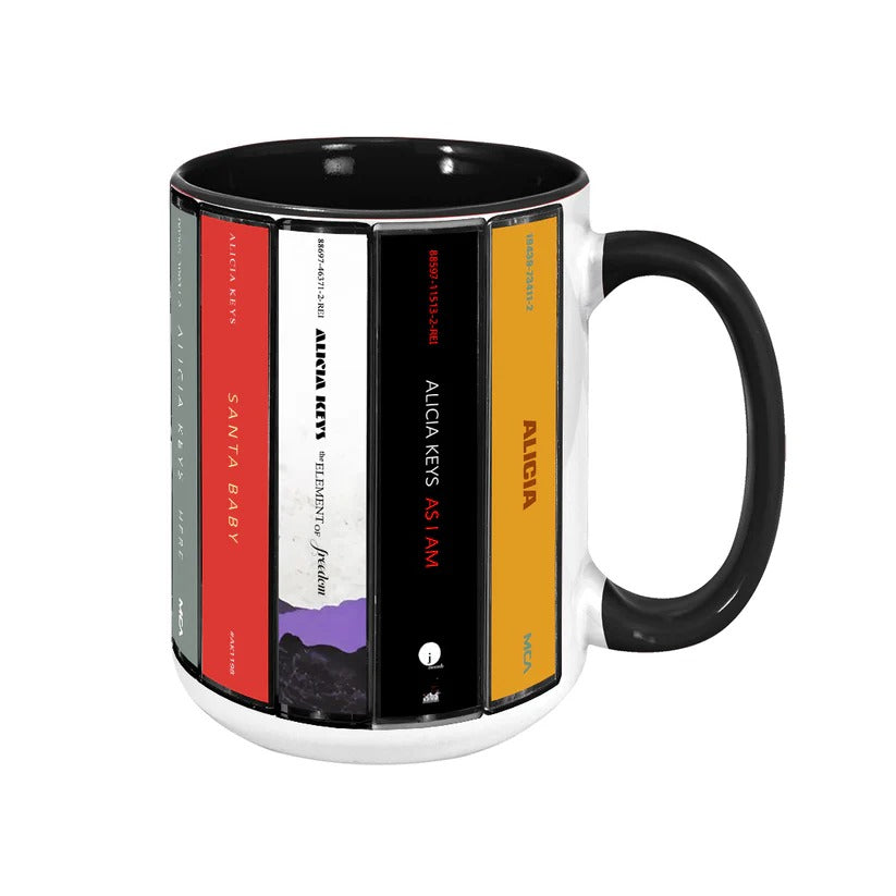 Alicia Keys Albums Cassette Collection Retro Accent Mug