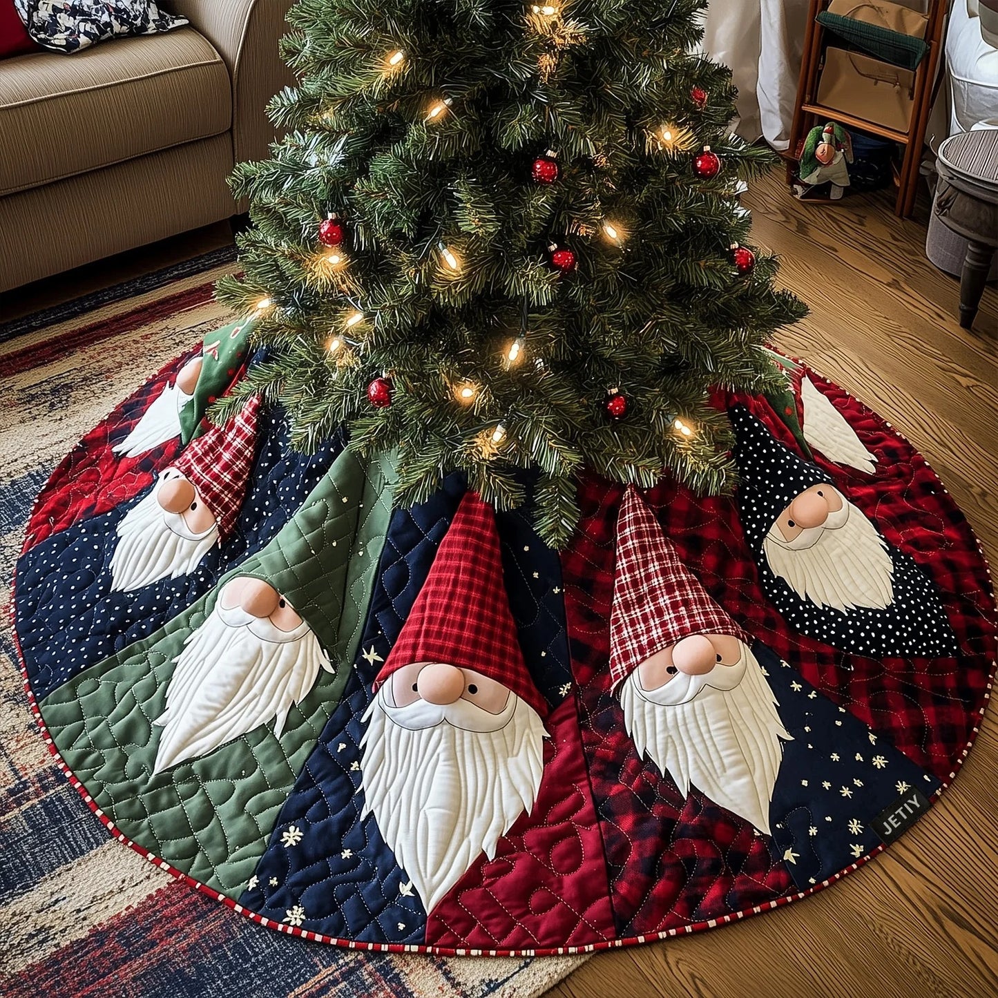 Noel Nostalgia Quilted Christmas Tree Skirt