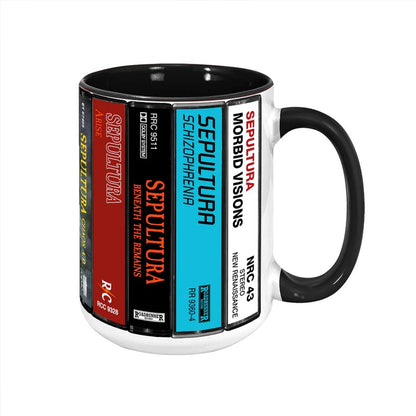 Sepultura Albums Cassette Collection Retro Accent Mug