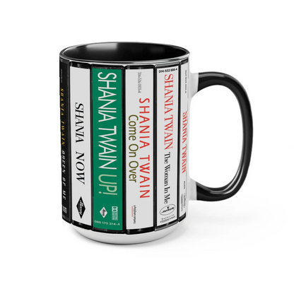 Shania Twain Albums Cassette Collection Retro Accent Mug