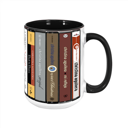 Christina Aguilera Albums Cassette Collection Retro Accent Mug