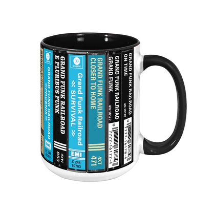 Grand Funk Railroad Albums Cassette Collection Retro Accent Mug