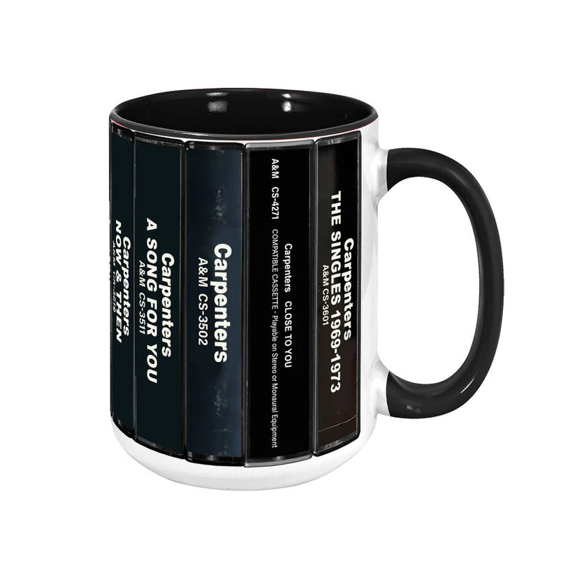 The Carpenters Albums Cassette Collection Retro Accent Mug