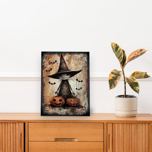 Vintage Witchy Wall Art, Witch Canvas, Witch Halloween Poster, Wall Decor
