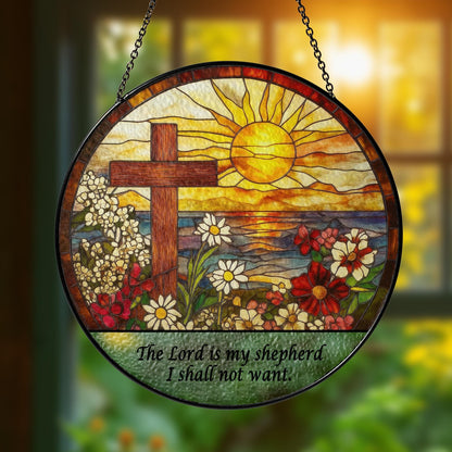 Christian Cross Suncatcher, Christian Stained Glass