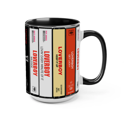 Loverboy Albums Cassette Collection Retro Accent Mug