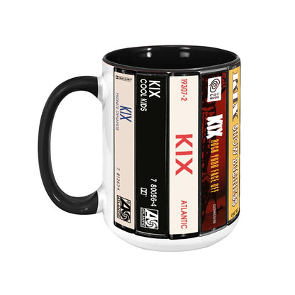 Kix Albums Cassette Collection Retro Accent Mug