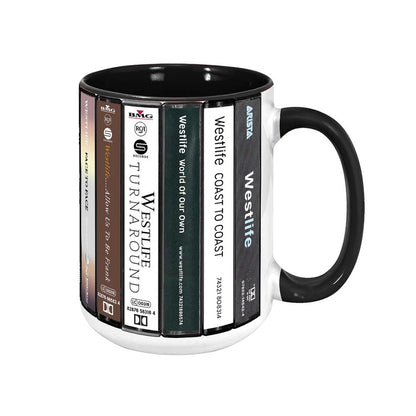 Westlife Albums Cassette Collection Retro Accent Mug