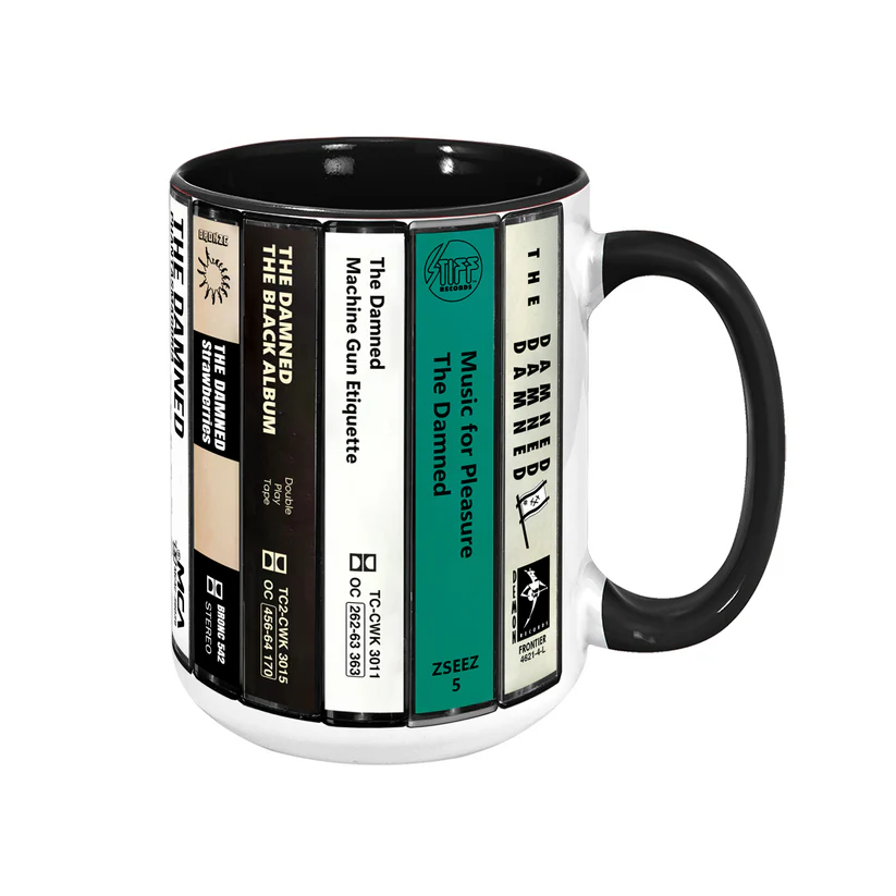 The Damned Albums Cassette Collection Retro Accent Mug
