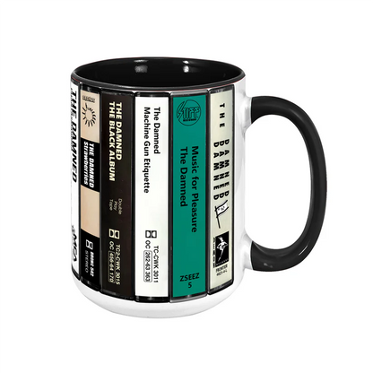 The Damned Albums Cassette Collection Retro Accent Mug