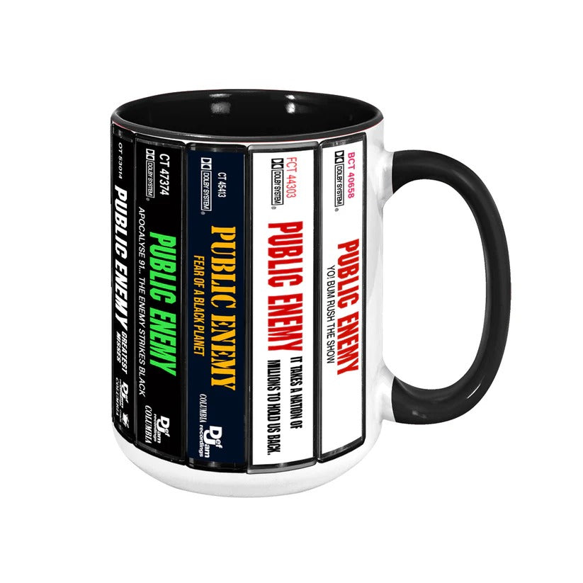 Public Enemy Albums Cassette Collection Retro Accent Mug