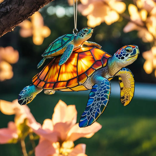 Turtle Mom and Baby - Personalized Acrylic Window