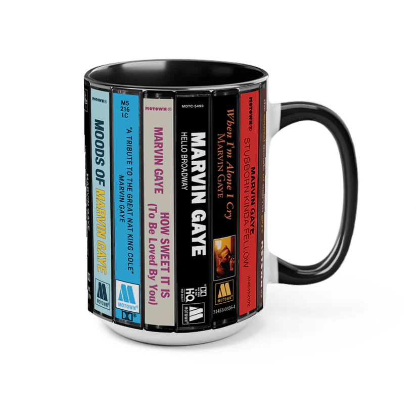 Marvin Gaye Albums Cassette Collection Retro Accent Mug