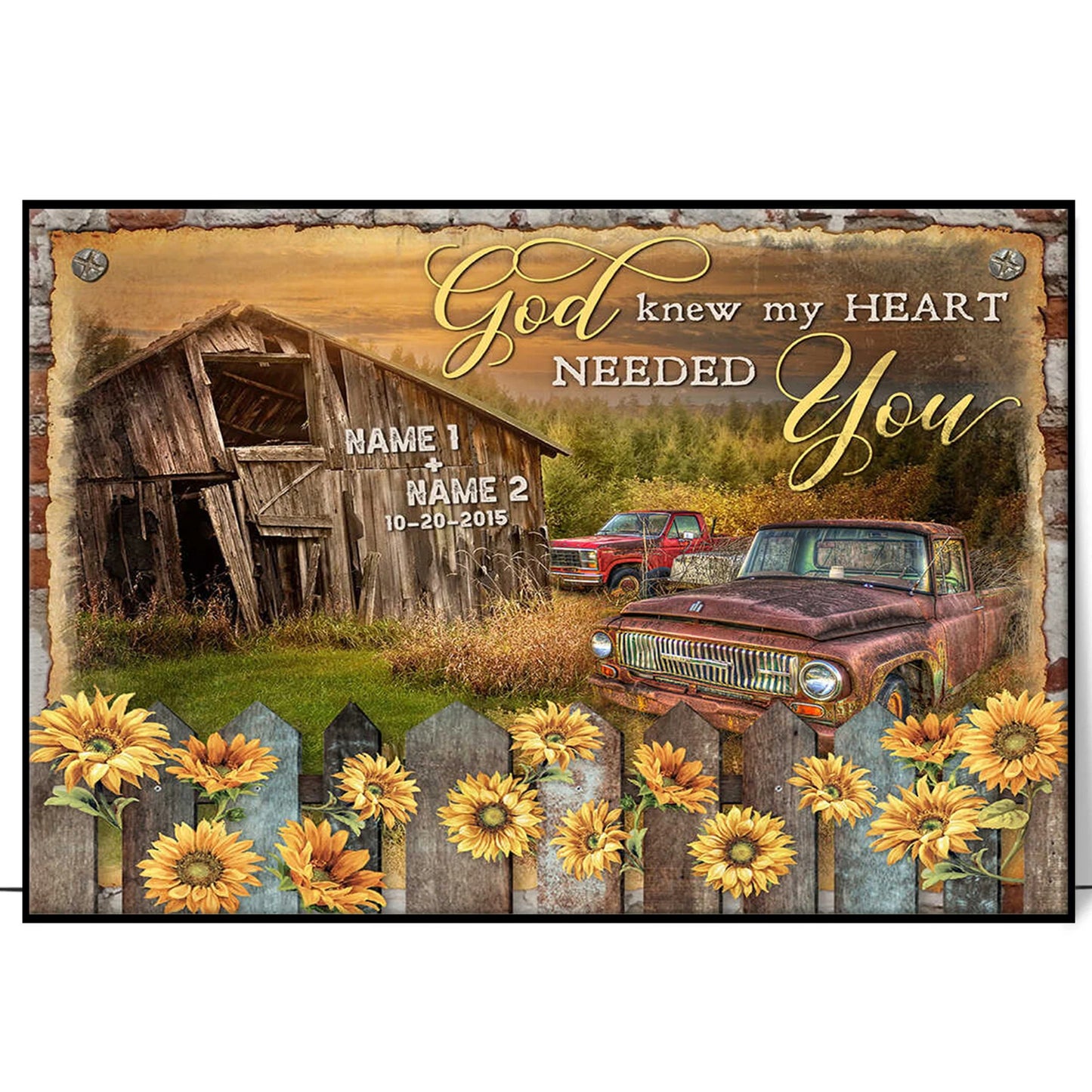 God Knew My Heart Needes You - Personalized Couple Canvas And Poster