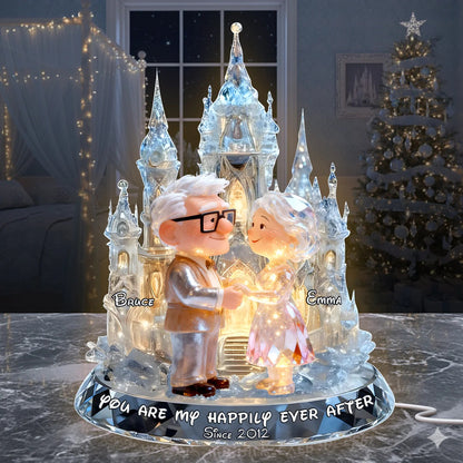 Shimmering Fairytail Couple Acrylic Light Box, Personalized Gifts For Couple