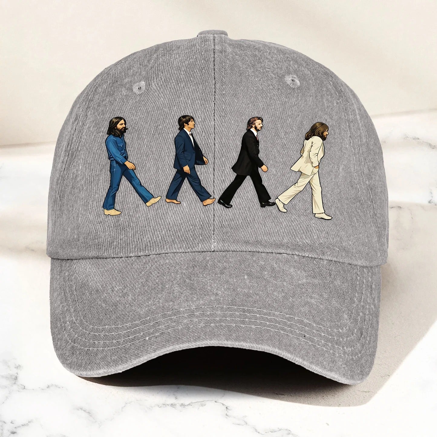 Abbey Road Denim Dad Cap - Retro Vintage Dad Cap Gift For Dad