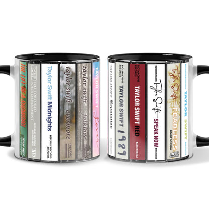 Taylor Swift Albums Cassette Collection Retro Accent Mug