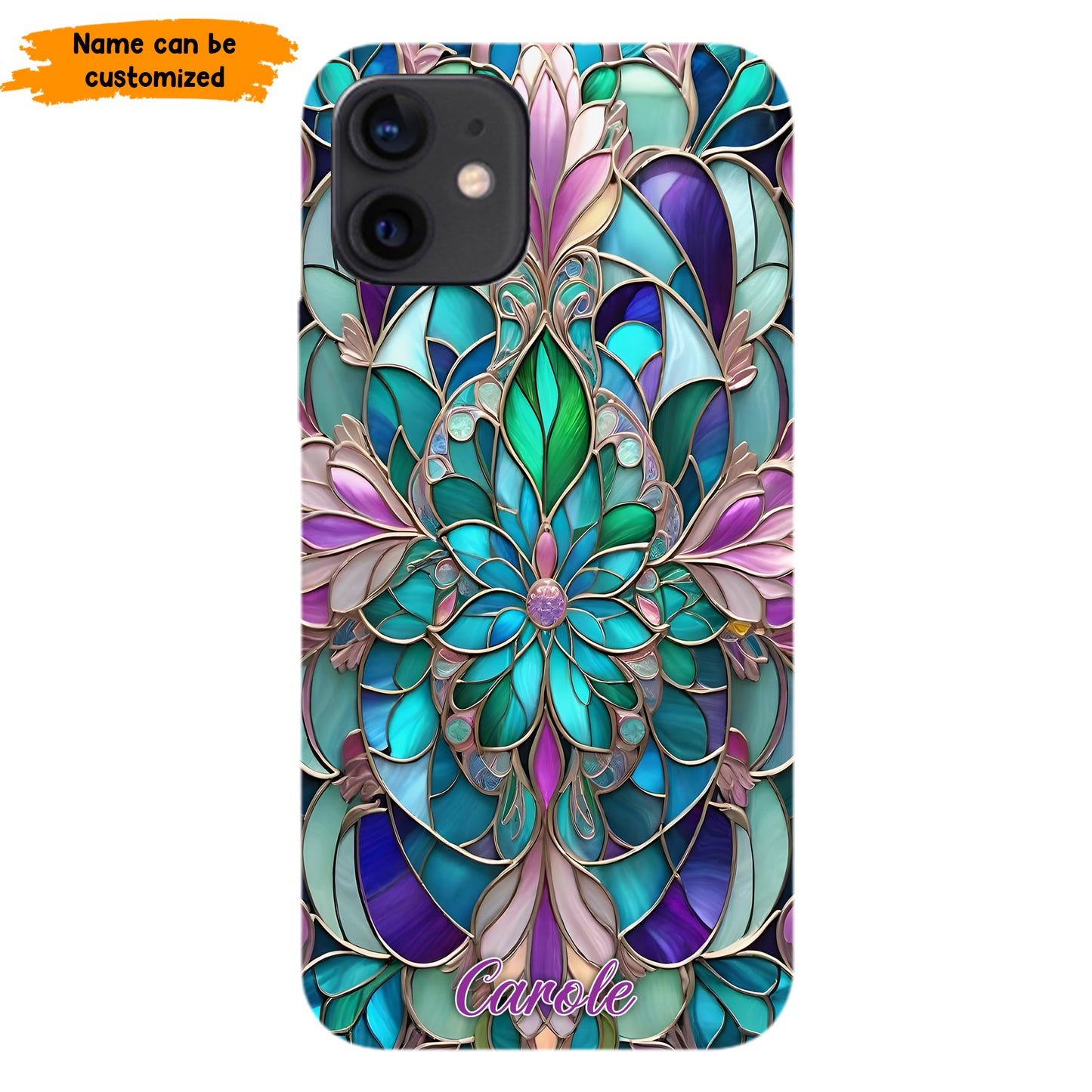 Personalized Stained Glass Mandala Phone Case