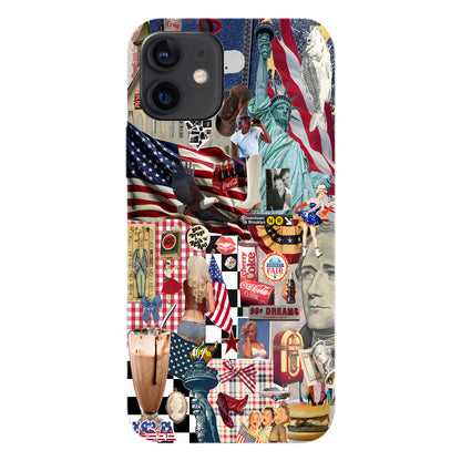 American Dream Collage – Retro Patriotic Phone Case