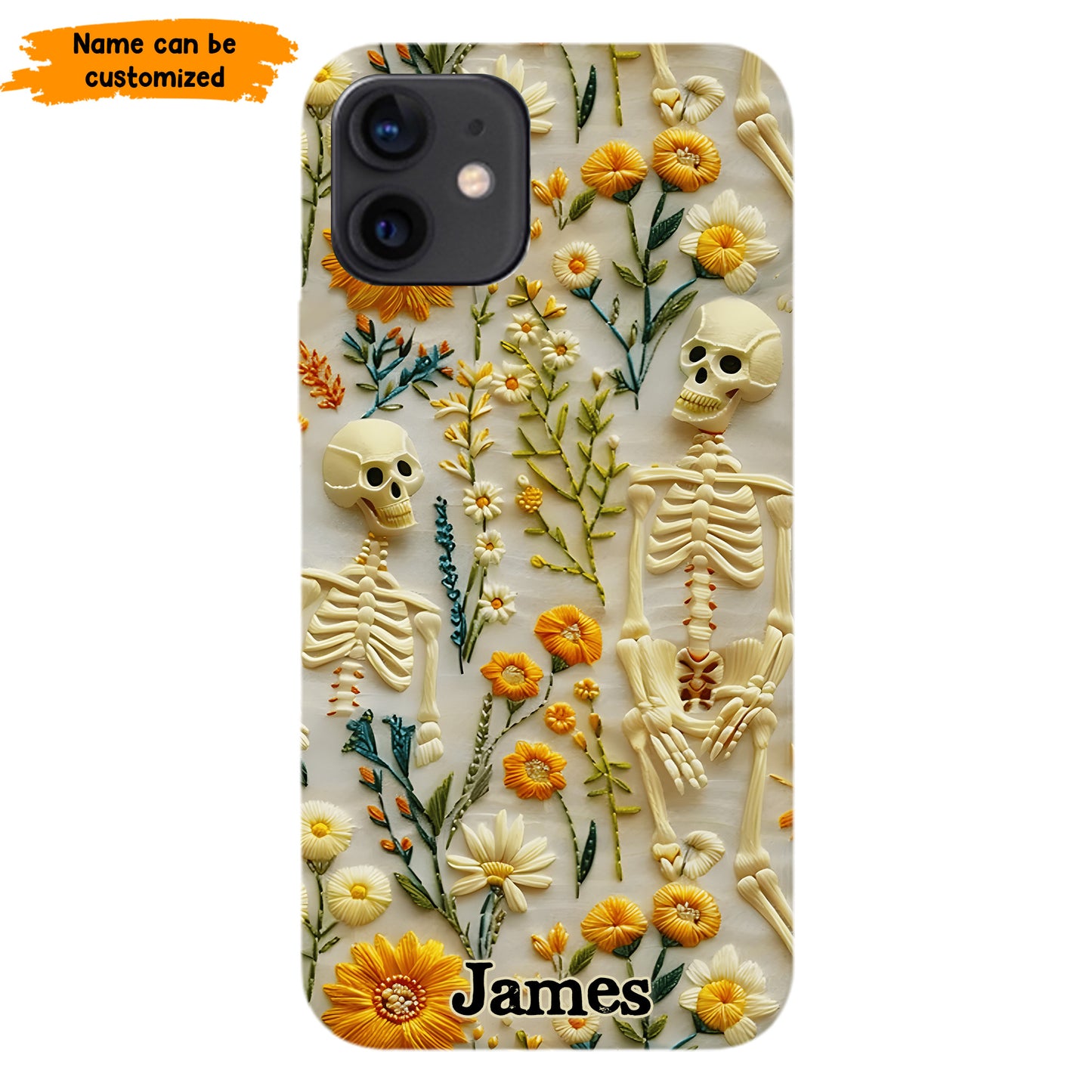 Personalized Skeleton Flower Phone Case