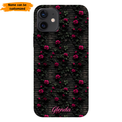 Midnight Rose - Personalized Flower Phone Case