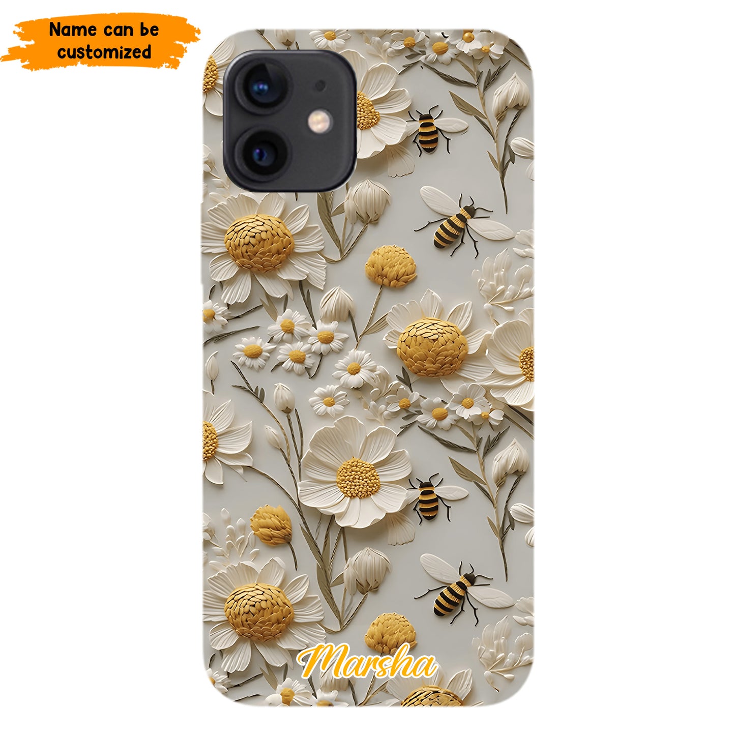 Bee Floral – Personalized Phone Case