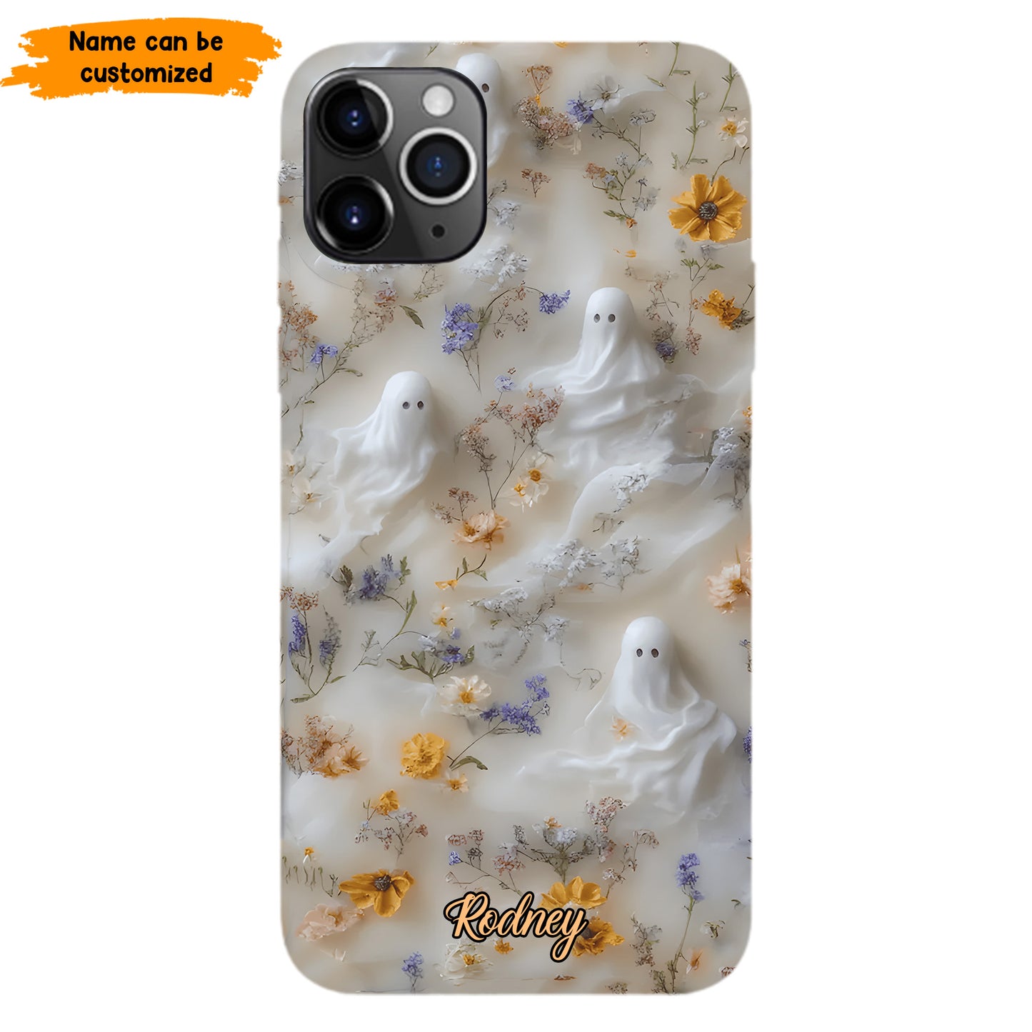 Ghost & Flowers  – Personalized Phone Case