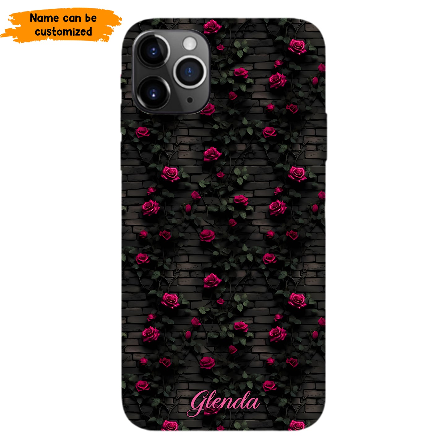 Midnight Rose - Personalized Flower Phone Case