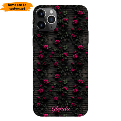 Midnight Rose - Personalized Flower Phone Case