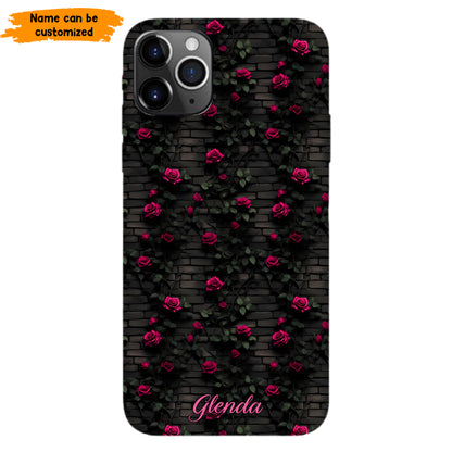 Midnight Rose - Personalized Flower Phone Case