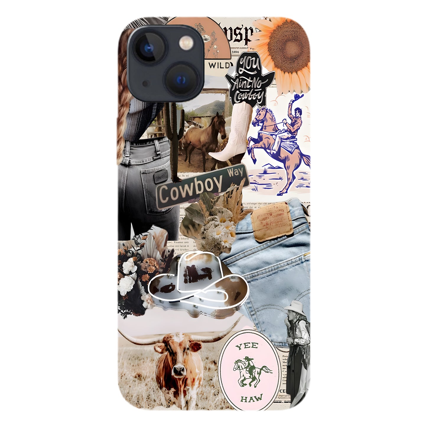 Cowboy Way Collage – Western Rodeo Vibes Phone Case
