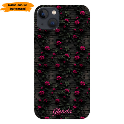 Midnight Rose - Personalized Flower Phone Case