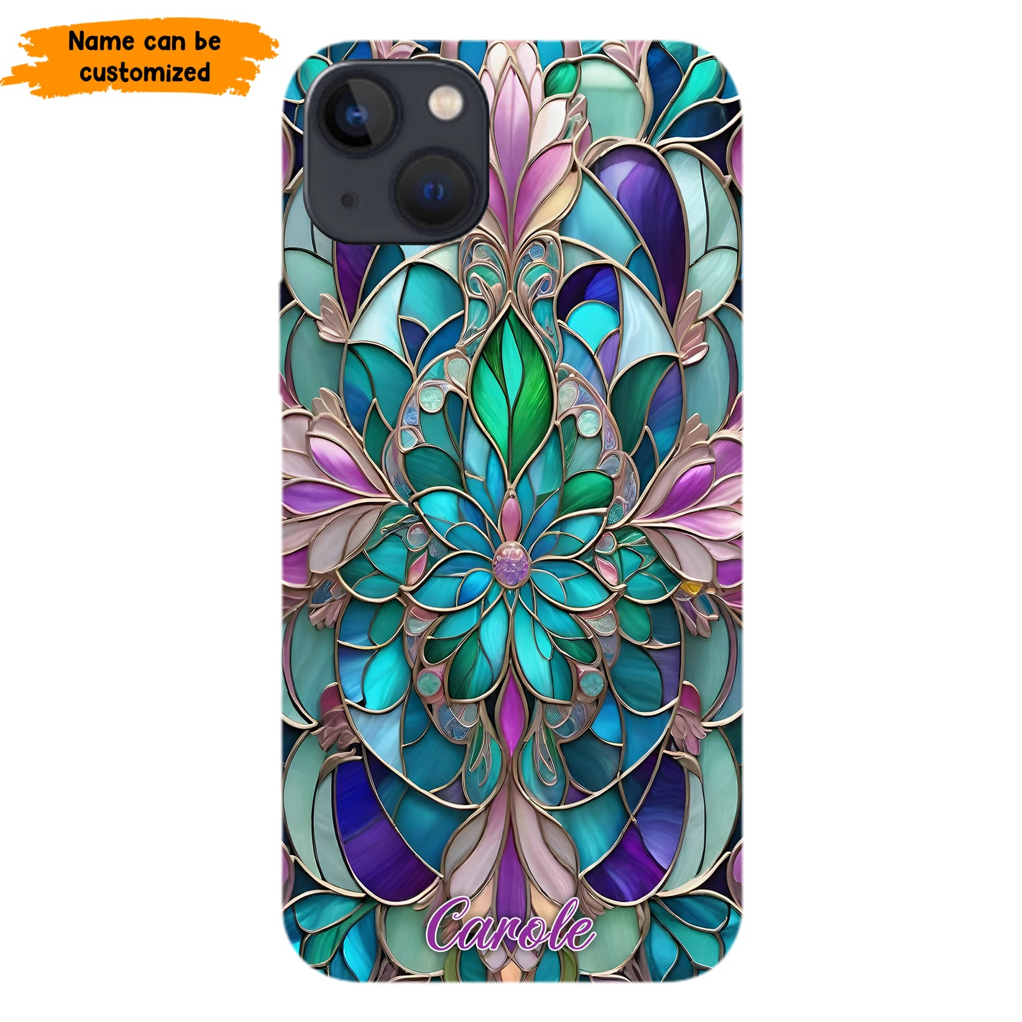 Personalized Stained Glass Mandala Phone Case