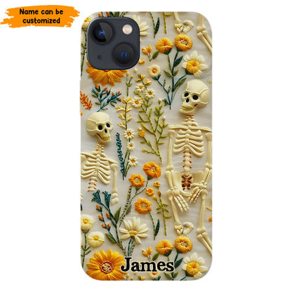 Personalized Skeleton Flower Phone Case