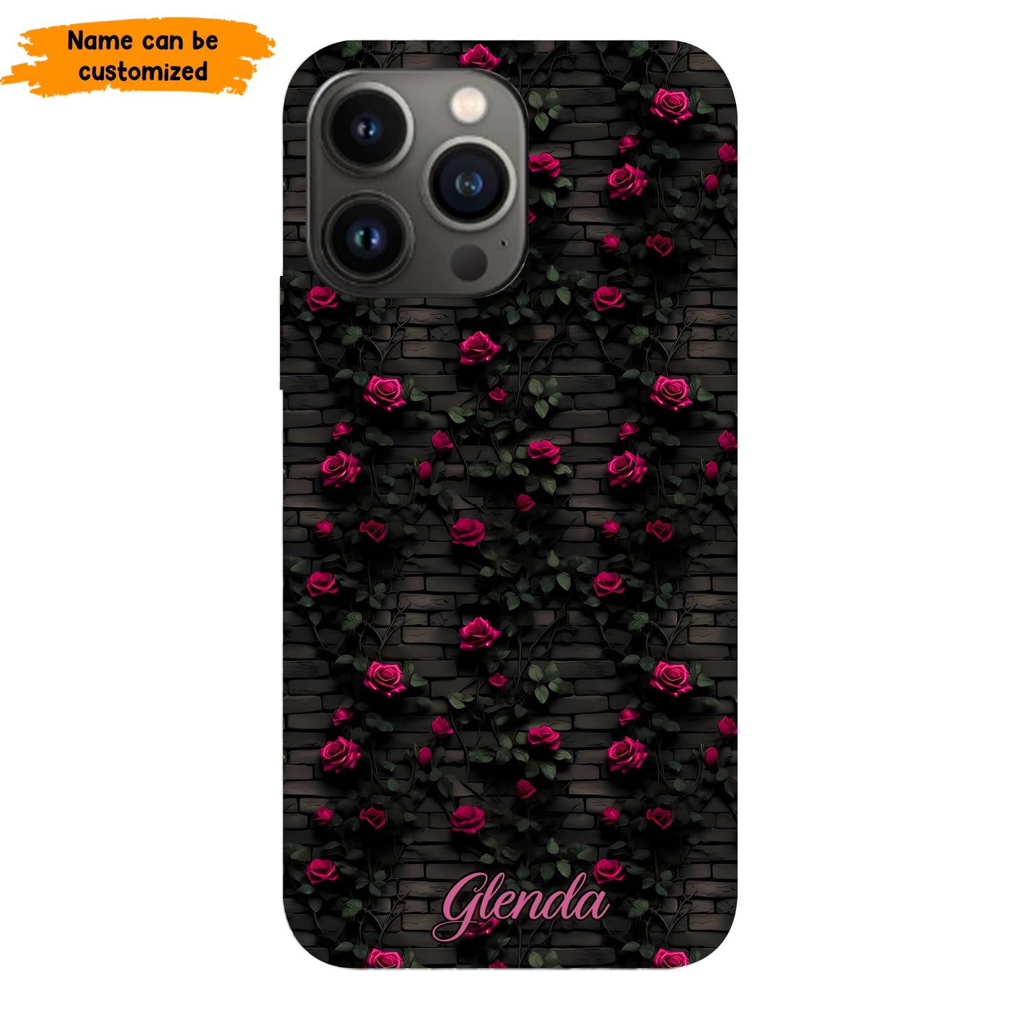 Midnight Rose - Personalized Flower Phone Case