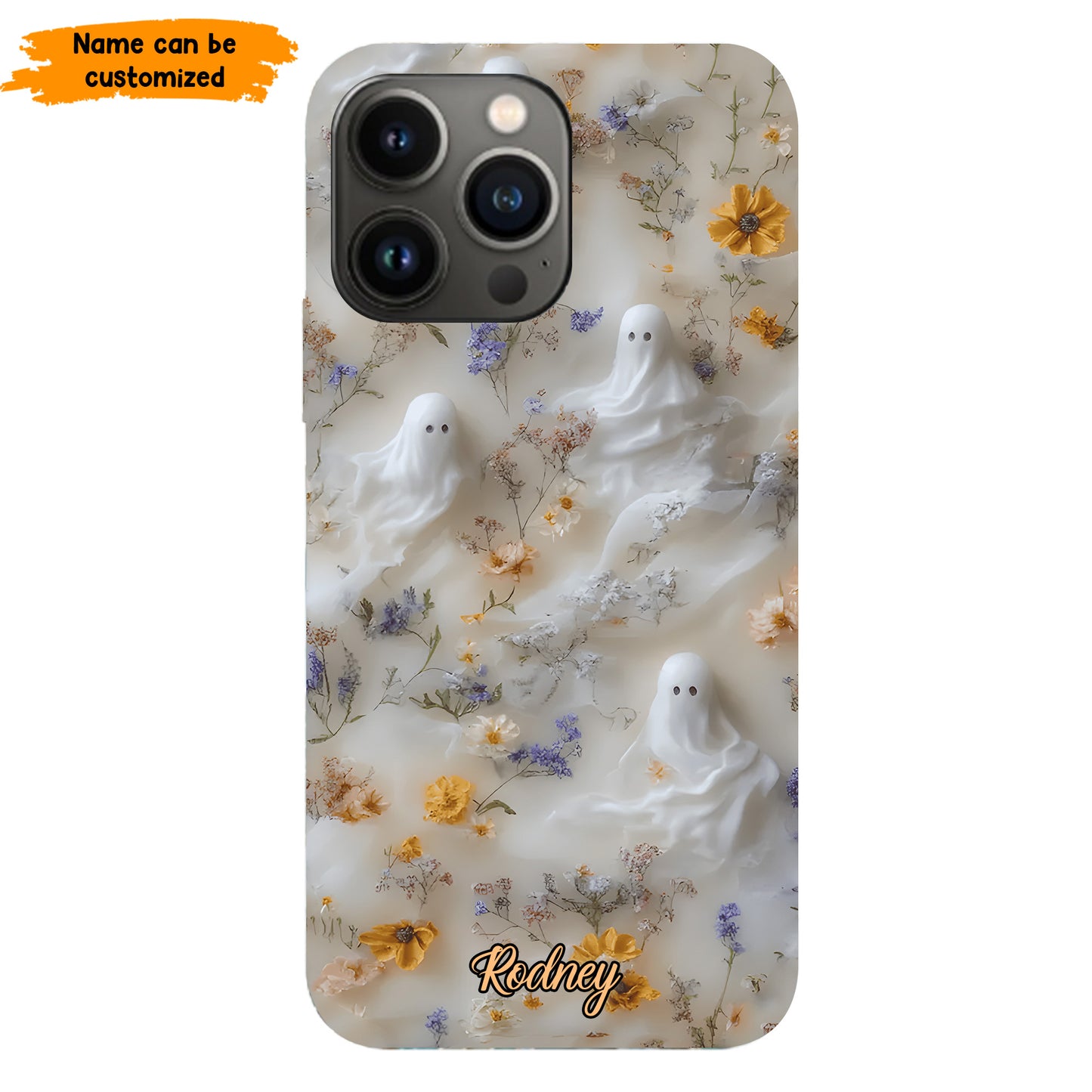 Ghost & Flowers  – Personalized Phone Case