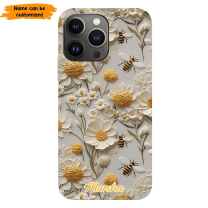 Bee Floral – Personalized Phone Case
