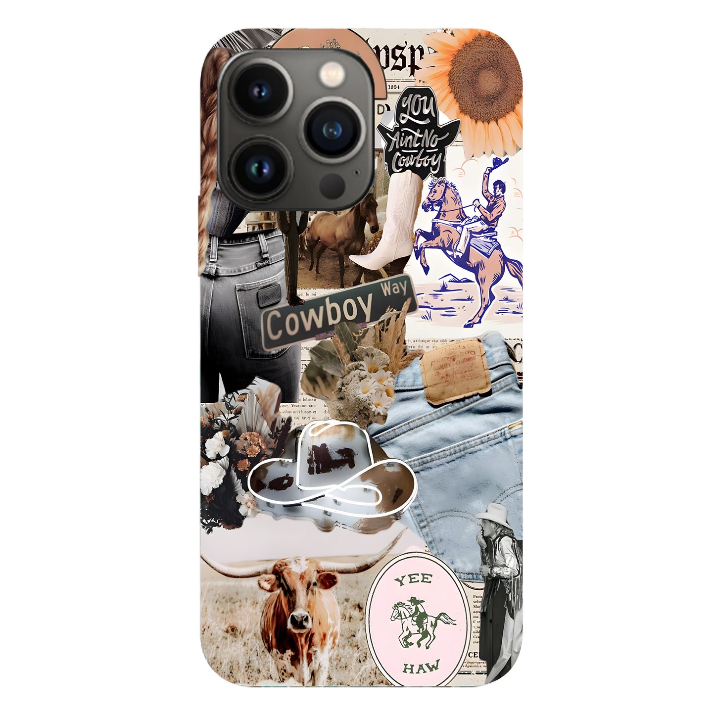 Cowboy Way Collage – Western Rodeo Vibes Phone Case