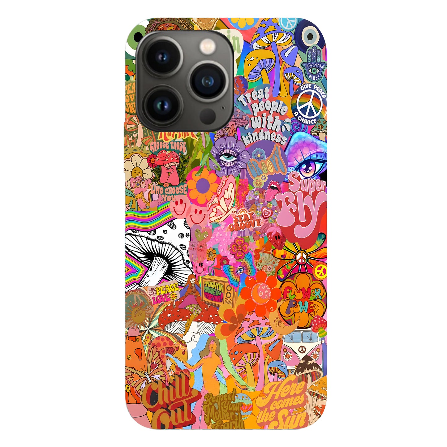 Psychedelic Vibes – 70s Hippie Art Phone Case