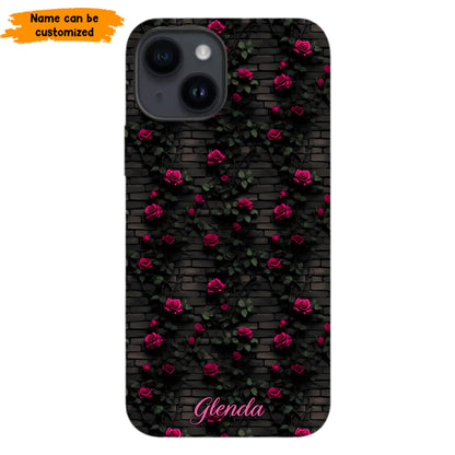Midnight Rose - Personalized Flower Phone Case