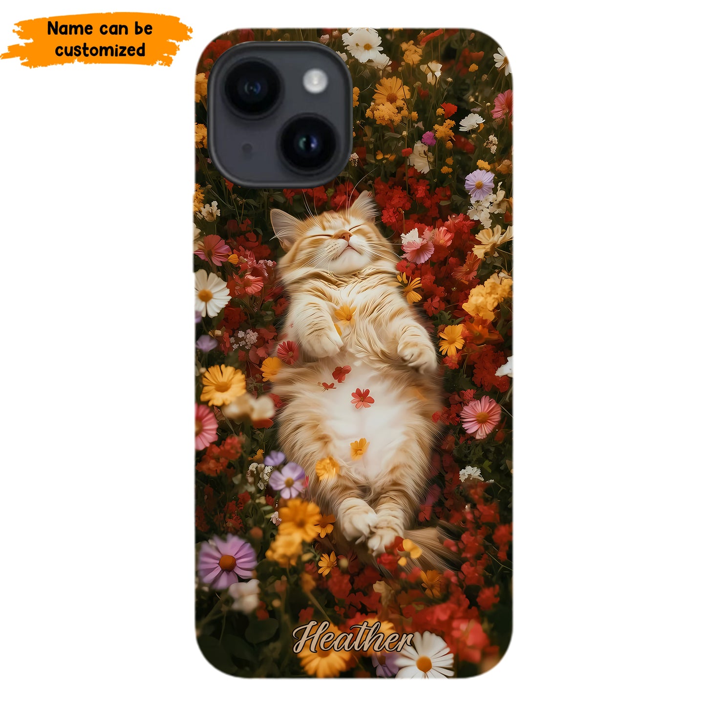 Cozy Cat in Flowers Personalized Phone Case