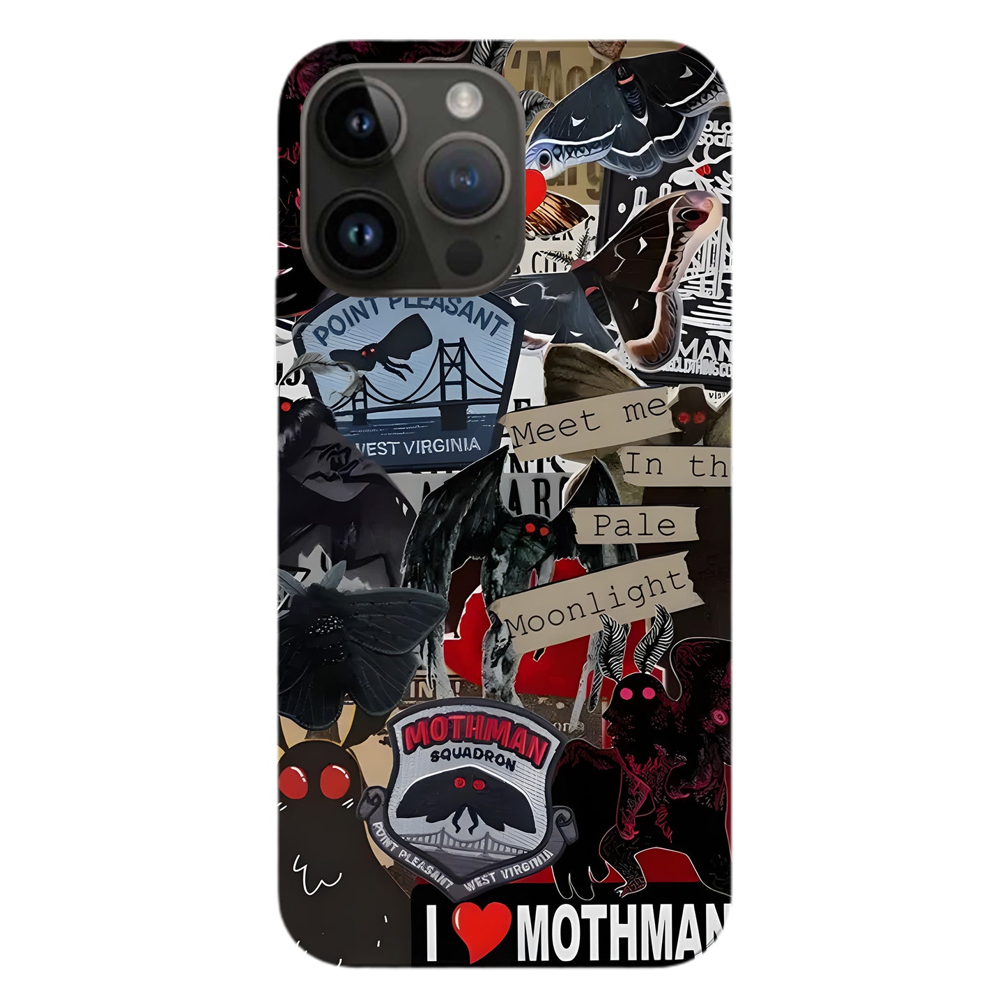 Meet Me in the Pale Moonlight - Mothman Phone Case